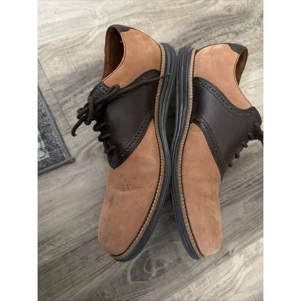 Cole Haan Saddle Oxford Preppy Classic Two Tone Wingtip Leather Shoes Mens 9M